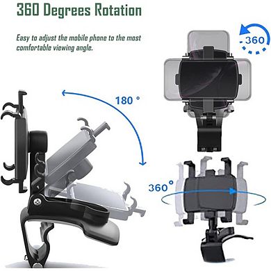 Universal Dashboard Car Phone Mount with 360 Degree Rotation Clip