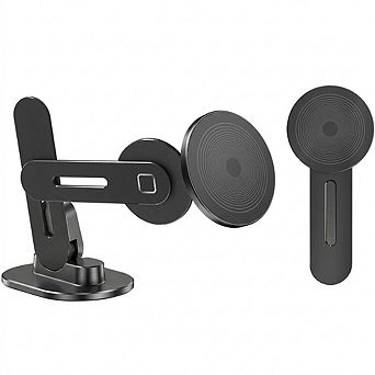 Adjustable Laptop Stand with Magnetic Phone Holder Side Mount Clip