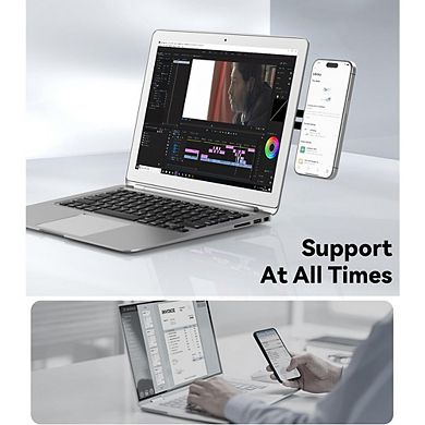 Adjustable Laptop Stand with Magnetic Phone Holder Side Mount Clip