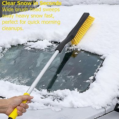 32" Snow Brush & Ice Scraper Winter Car Tool Scratch-Free Bristles
