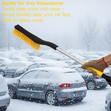 32" Snow Brush & Ice Scraper Winter Car Tool Scratch-Free Bristles