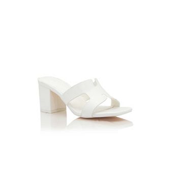 Cutout H-Strap Slide Block Heel Sandal Mules