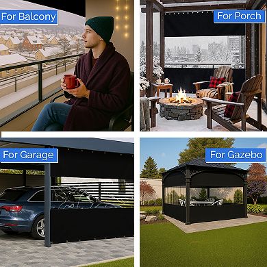 Covers&All Outdoor Panel Curtain, Curtain, Waterproof & Weather Resistant Tarp