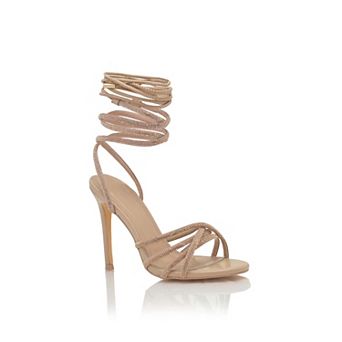 Rhinestone Spiral Strap Stiletto Sandal