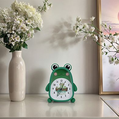Cute Mechanical Alarm Clock, Non-Tick Movement, 3D Frog Shape Design for Teens 4.1"x1.6"x5.5"