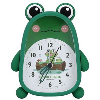 Cute Mechanical Alarm Clock, Non-Tick Movement, 3D Frog Shape Design for Teens 4.1"x1.6"x5.5"