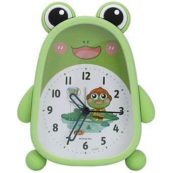 Cute Mechanical Alarm Clock, Non-Tick Movement, 3D Frog Shape Design for Teens 4.1"x1.6"x5.5"
