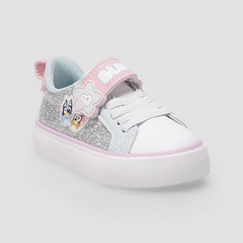 Bluey Toddler Girls Court Sneakers With Glitter Accents