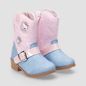 Hello Kitty Toddler Girls Cowgirl Boots with Buckle Accent