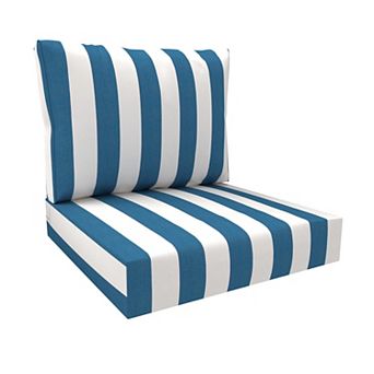 Covers&All Sunbrella 25"x 25.5" Outdoor Seat & Back Cushion Set, 5" Thick Foam Patio Cushions