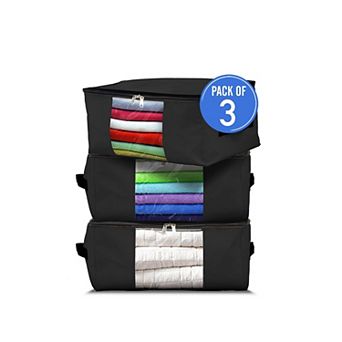 Covers&All Storage Bags, Set of 3, 90 litres Heavy Duty Storage Organizer, Waterproof UV-Resistant