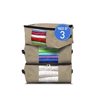 Covers&All Storage Bags, Set of 3, 90 litres Heavy Duty Storage Organizer, Waterproof UV-Resistant