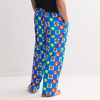 Men's Super Mario Checker Pajama Pants