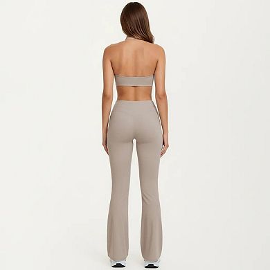 Women's High Waist Flare Yoga Pants Stretch Bootcut Workout Leggings for Training Running Lounge