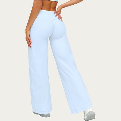 Women's High Waist Wide Leg Yoga Pants Stretch Lounge Workout Training Relaxed Athletic Pants