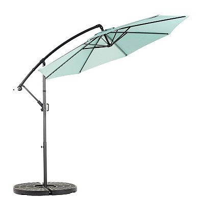 WOW PIONEER 10ft Offset Hanging Patio Umbrella with Easy Tilt Adjustment & Crank