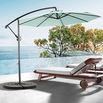 WOW PIONEER 10ft Offset Hanging Patio Umbrella with Easy Tilt Adjustment & Crank