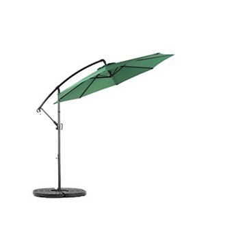 WOW PIONEER 10ft Offset Hanging Patio Umbrella with Easy Tilt Adjustment & Crank