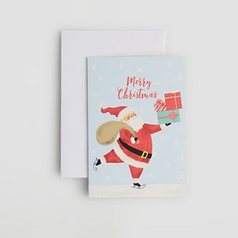 Punch Studio 16-Count Skating Santa Holiday Boxed Cards