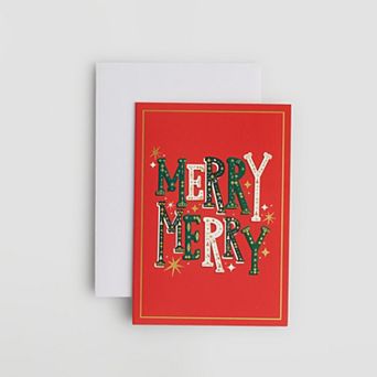 Punch Studio 16-Count Retro Typography Holiday Boxed Cards