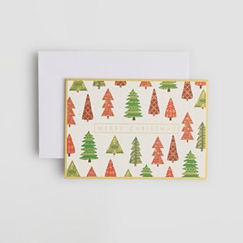 Punch Studio 16-Count Boho Trees Holiday Boxed Cards