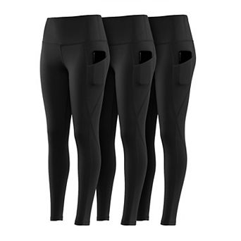 Women’s High Waist 3-Pack Leggings with Pockets, Moisture-Wicking Yoga Pants for Everyday Wear