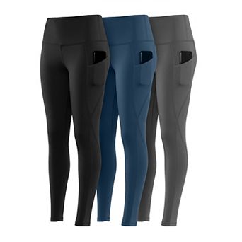 Women’s High Waist 3-Pack Leggings with Pockets, Moisture-Wicking Yoga Pants for Everyday Wear