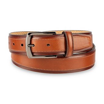Men's Haggar® 35mm Feather Edge Stitched Leather Belt