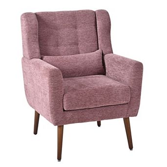 KWPZQEB Accent Chair, Chenille Armchair w/ Upholstered & Pillow, Mordern Lounge Chair for Bedoom