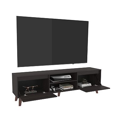 Polaris TV Stand with Open Shelves, Two Storage Shelves For Media Storage.