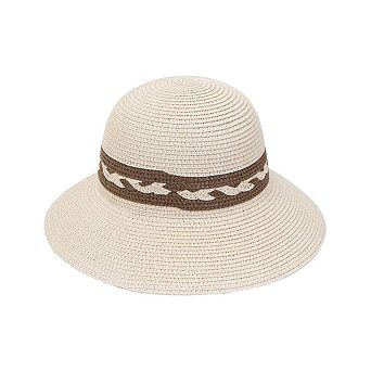 Max Studio Braided Straw Bucket Sun Hat