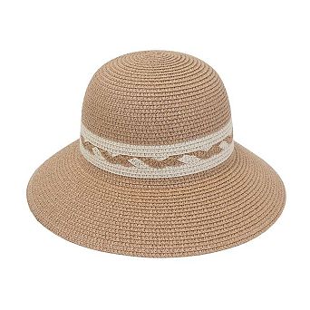 Max Studio Braided Straw Bucket Sun Hat