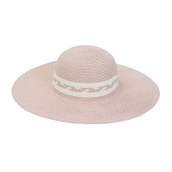 Max Studio Straw Braided Crown Floppy Sun Hat