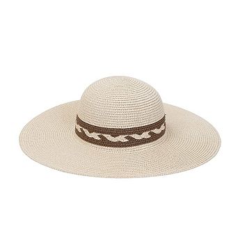 Max Studio Straw Braided Crown Floppy Sun Hat