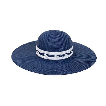 Max Studio Straw Braided Crown Floppy Sun Hat