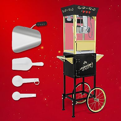KWPZQEB 12 Ounce Popcorn Machine Cart Vintage Popcorn Machine