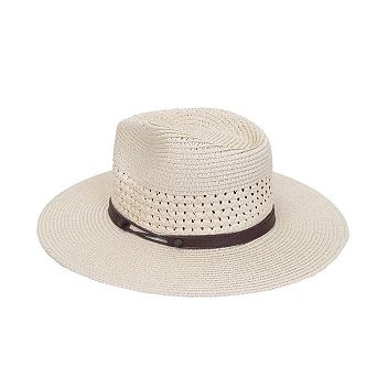 Max Studio Eyelet Straw Panama Hat