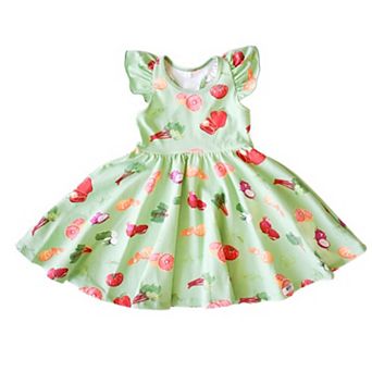 Racer Back Dress in Greens Market