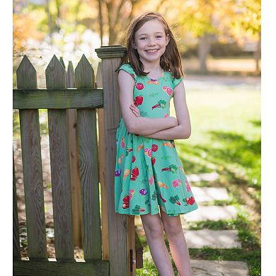 Racer Back Dress in Greens Market