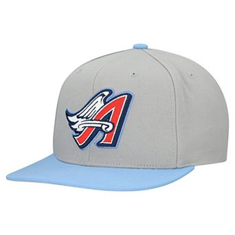 Men's Mitchell & Ness Gray California Angels Cooperstown Collection Basic Flip Snapback Hat