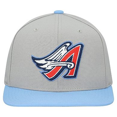 Men's Mitchell & Ness Gray California Angels Cooperstown Collection Basic Flip Snapback Hat