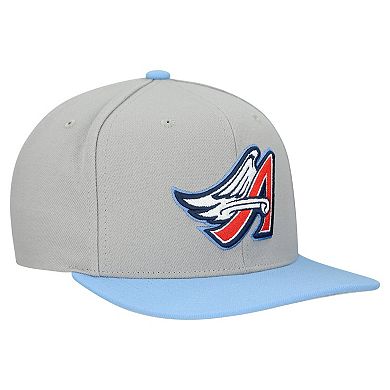 Men's Mitchell & Ness Gray California Angels Cooperstown Collection Basic Flip Snapback Hat