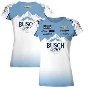 Women's Checkered Flag Sports White/Blue Ross Chastain Busch Light Uniform T-Shirt