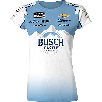 Women's Checkered Flag Sports White/Blue Ross Chastain Busch Light Uniform T-Shirt