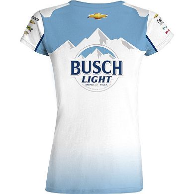 Women's Checkered Flag Sports White/Blue Ross Chastain Busch Light Uniform T-Shirt