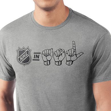 Men's Starter Heather Gray NHL ASL T-Shirt