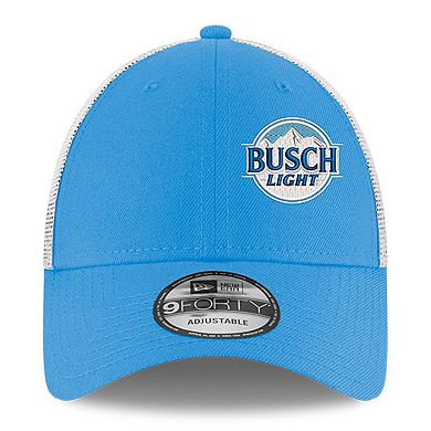 Men's New Era Blue Ross Chastain Busch Light 9FORTY Trucker Adjustable Hat