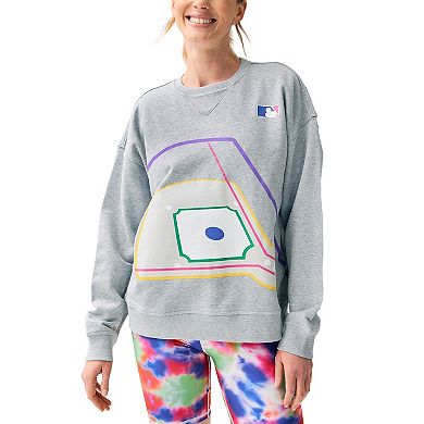 Women's Terez Gray MLB Baseball Field Pullover Sweatshirt