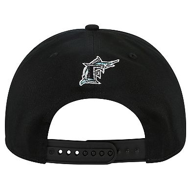 Men's '47 Black Florida Marlins Cooperstown Collection Wax Pack Premier Hitch Adjustable Hat