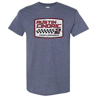 Men's Team Penske Heather Navy Austin Cindric Vintage T-Shirt